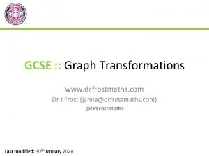 GCSE Graph Transformations www drfrostmaths com Dr J