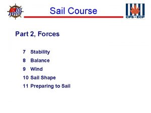 Sail Course Part 2 Forces 7 Stability 8