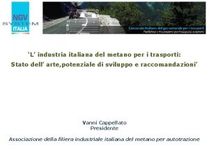 L industria italiana del metano per i trasporti