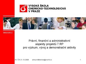 www vscht cz Prvn finann a administrativn aspekty