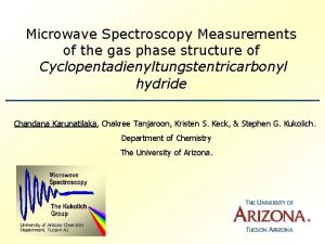 Microwave Spectroscopy Measurements of the gas phase structure