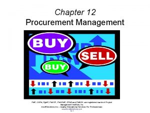 Chapter 12 Procurement Management PMP CAPM Pg MP