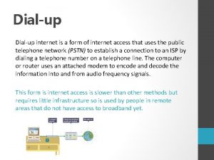 Dialup internet is a form of internet access