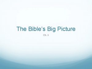 The Bibles Big Picture Ch 3 Salvation History