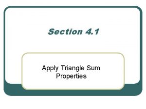 Section 4 1 Apply Triangle Sum Properties Activity