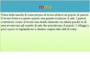 roma Prima della nascita di roma intorno al