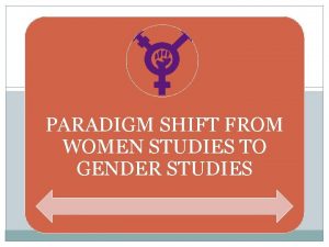 Paradigm shift from women studies to gender studies