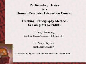 Participatory Design in a HumanComputer Interaction Course Teaching