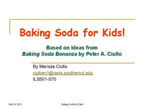 Baking Soda for Kids Based on Ideas from