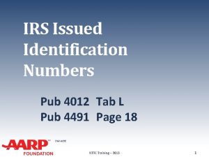 IRS Issued Identification Numbers Pub 4012 Tab L