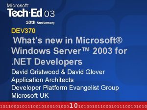 DEV 370 Whats new in Microsoft Windows Server