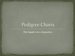 Pedigree Charts The family tree of genetics Pedigree