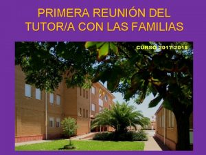 PRIMERA REUNIN DEL TUTORA CON LAS FAMILIAS Calendario