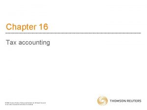 Chapter 16 Tax accounting 2020 Thomson Reuters Professional