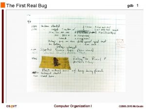The First Real Bug CSVT gdb 1 Computer
