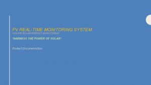 PV REALTIME MONITORING SYSTEM ONLINE SOLAR ENERGY MONITORING