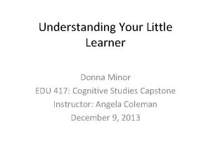 Understanding Your Little Learner Donna Minor EDU 417