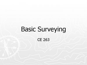 Basic Surveying CE 263 Introduction to Surveying Definition