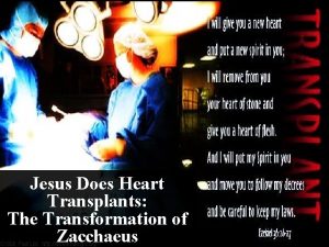 Jesus Does Heart Transplants The Transformation of Zacchaeus