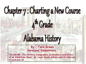 By Tara Green Saraland Elementary ALABAMA The History