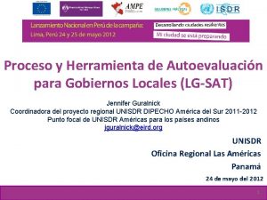 Proceso y Herramienta de Autoevaluacin para Gobiernos Locales