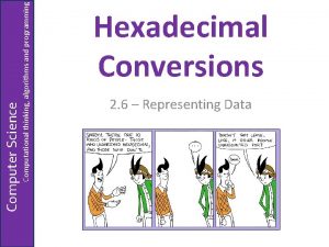 Computational thinking algorithms and programming Computer Science Hexadecimal