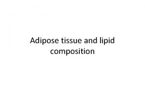 Adipose tissue and lipid composition Adipose tissue Adipose