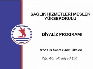 SALIK HZMETLER MESLEK YKSEKOKULU DYALZ PROGRAMI DYZ 109