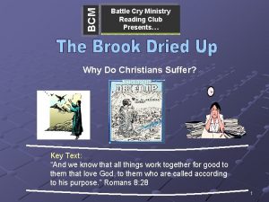 BCM Battle Cry Ministry Reading Club Presents Why