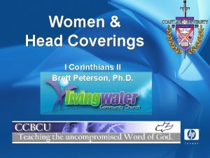 Women Head Coverings I Corinthians II Brett Peterson