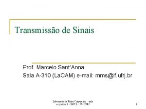 Transmisso de Sinais Prof Marcelo SantAnna Sala A310