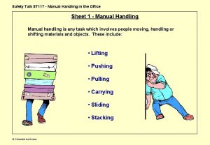 Safety Talk ST 117 Manual Handling in the