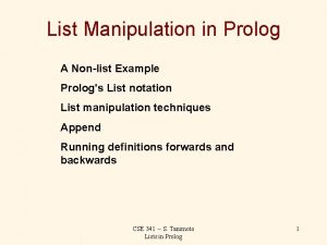 List manipulation in prolog