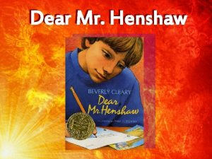 Dear Mr Henshaw Person to Person Story Strategy