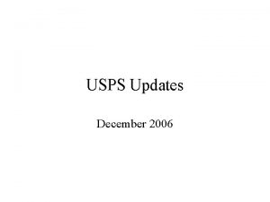 USPS Updates December 2006 General STRS district codes