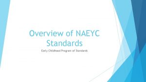 Overview of NAEYC Standards Early Childhood Program of