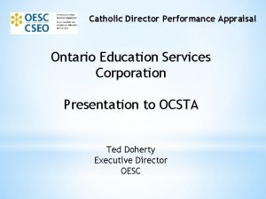 Catholic Director Performance Appraisal Ontario Education Services Corporation