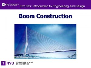 EG 1003 Introduction to Engineering and Design Boom