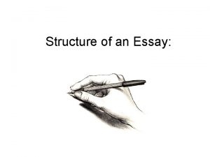 Structure of an Essay FLEE Map the basic