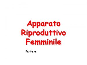 Apparato Riproduttivo Femminile Parte a Ovaio Corticale Follicoli