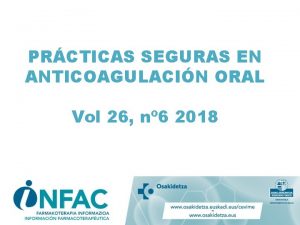 PRCTICAS SEGURAS EN ANTICOAGULACIN ORAL Vol 26 n