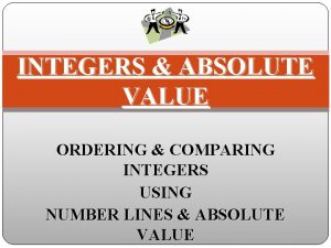 INTEGERS ABSOLUTE VALUE ORDERING COMPARING INTEGERS USING NUMBER