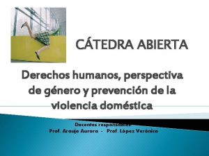 CTEDRA ABIERTA Derechos humanos perspectiva de gnero y