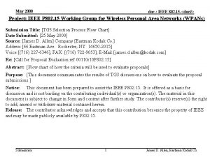 May 2000 doc IEEE 802 15 doc Project