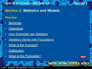 Tools of Environmental Science Section 2 Statistics and