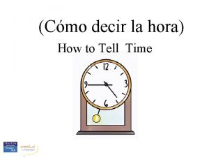 Cmo decir la hora How to Tell Time
