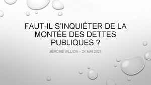 FAUTIL SINQUITER DE LA MONTE DES DETTES PUBLIQUES