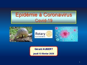 Epidmie Coronavirus Covid19 Grald AUBERT jeudi 13 fvrier