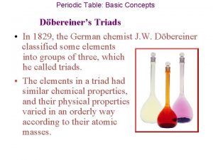 Periodic Table Basic Concepts Dbereiners Triads In 1829
