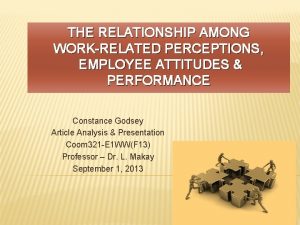 THE RELATIONSHIP AMONG WORKRELATED PERCEPTIONS EMPLOYEE ATTITUDES PERFORMANCE